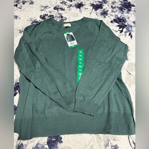 Women’s Lucky Brand Green V-Neck Sweater NWT